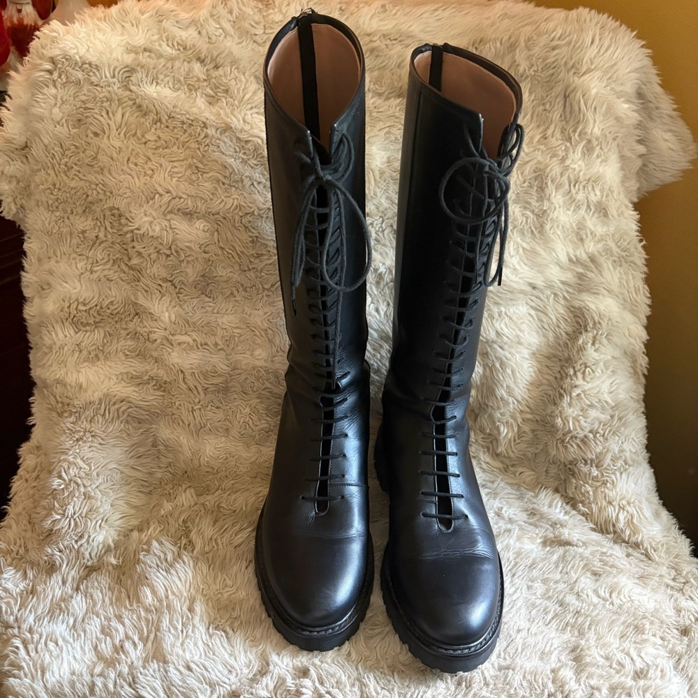 LEGRES Style 11 Laceup Leather Knee Boots - Picture 3 of 10